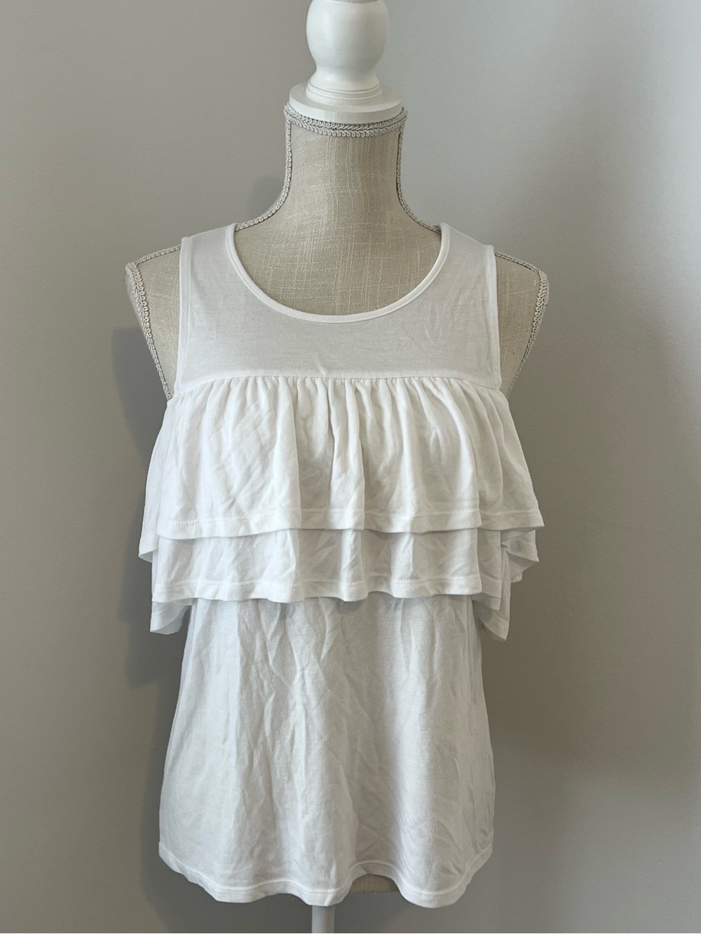 a.n.a White Ruffle Layered Top - size M